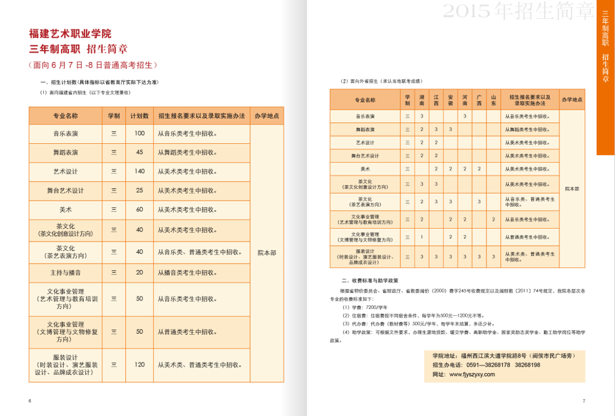 2026年福建艺术职业学院高职分类考试招生章程