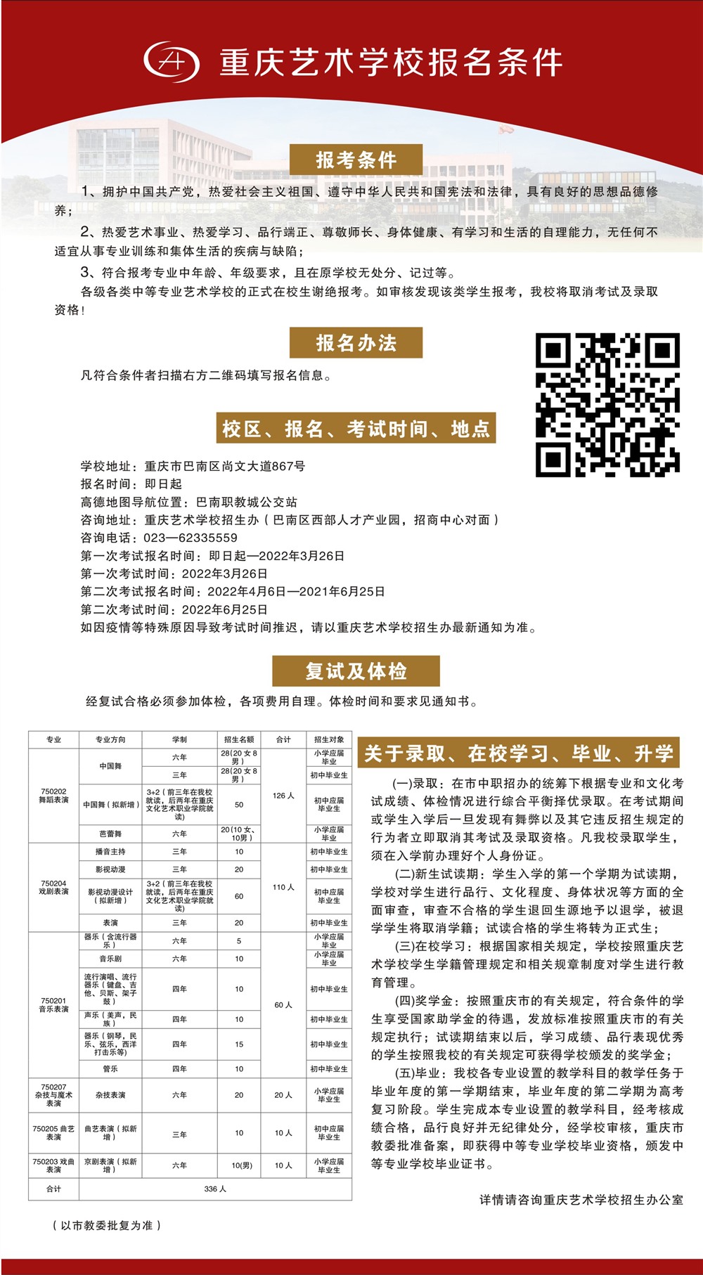 2026重庆文化艺术职业学院高职分类考试招生简章