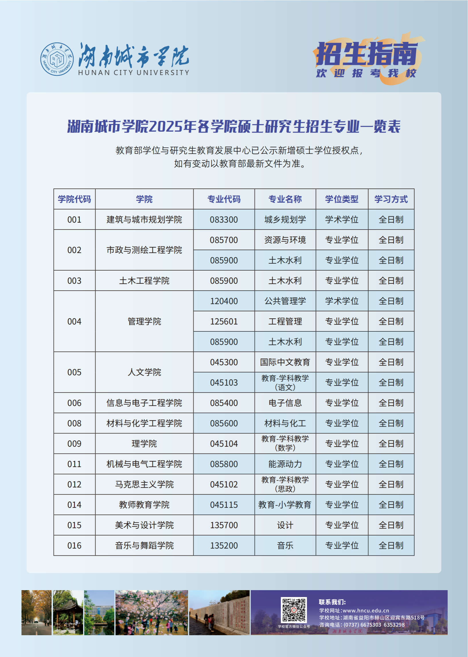 2026年湖南城市学院招生章程